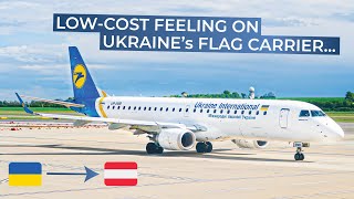 TRIPREPORT  Ukraine International ECONOMY  Kyiv Boryspil  Vienna  Embraer 190 [upl. by Nallak]