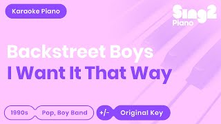 Backstreet Boys  I Want It That Way Piano Karaoke [upl. by Ecienal514]