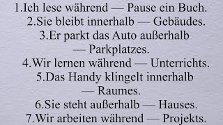 innerhalb des Während der außerhalb des Dativ Akkusativ Nominativ A1 A2 B1 B2 [upl. by Cirdek]