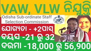 Odisha VAW VLW Recruitment 2024  Odisha govt job  Today News  Nijukti khabar [upl. by Kohl665]