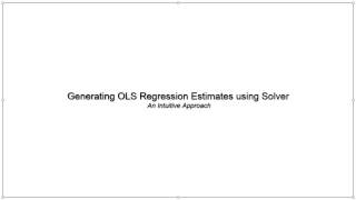 OLS Regression Estimates using Solver [upl. by Michey855]