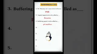 Pharmaceutical Quiz  MCQ with answers Part 2 TN MRB Pharmacist Test series MRB PHARMACIST pharma [upl. by Massarelli]