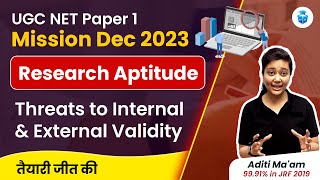 UGC NET Dec 2023  Threats to Internal amp External Validity  UGCNET Paper 1 Research Aptitude [upl. by Inajna]