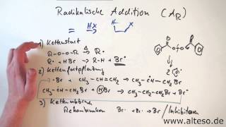 Die Radikalische Addition Reaktionsmechanismen Organik [upl. by Nonna]