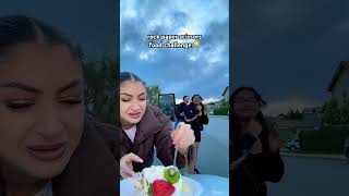 rock paper scissors food challenge😂 sisters foodchallenge rockpaperscissors shorts funny tik [upl. by Mahtal354]