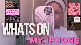 WHATS ON IPHONE 🖤  Showing how I use WidgetSmith whatsonmyiphone iphone15plus [upl. by Stillmann503]