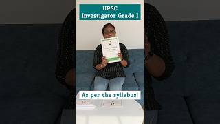 UPSC Investigator Grade I Booklets [upl. by Lomax]