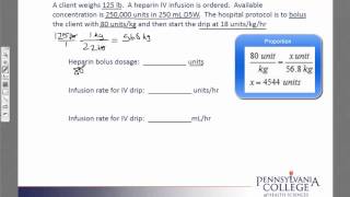 Weight Dose 4 Heparin bolus and drip [upl. by Nylanna689]