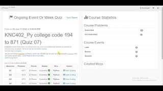 python quiz 7 college code 194 to 871  prutor python quiz 7 answers  G3G4 python quiz 7 answers [upl. by Attekal]