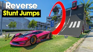 Can You Complete All GTA 5 Stunt Jumps Backwards [upl. by Fanni]