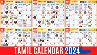 Tamil Calendar 2024  January to December  Holidays Festivals Auspicious Days amp Muhurtham Dates [upl. by Nylad]