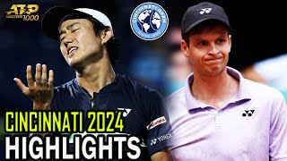 Yoshihito Nishioka vs Hubert Hurkacz Round 2  Cincinnati 2024 [upl. by Ahsilef]