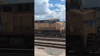 Graffitied UP Gevo pulling a freight on The Baird Sub TampP Station Fort Worth TX [upl. by Nohsauq67]