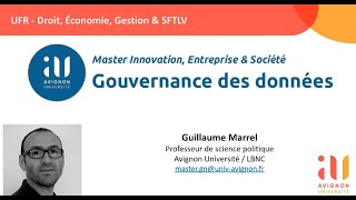 Présentation du Master Innovation Entreprise et Société  Gouvernance des Données [upl. by Halilahk964]