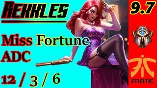 Rekkles as Miss Fortune ADC  S9 Patch 97  EUW Challenger  Full Gameplay [upl. by Thomasina193]