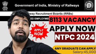 🔴RRB NTPC Recruitment 2024  8113 Vacancies  Apply Online Now Salary Eligibility amp More ntpc [upl. by Jamel]