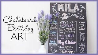 My DIY Chalkboard birthday art [upl. by Walworth]