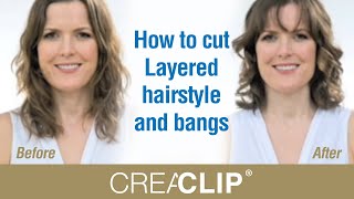 How to cut Layered hairstyle and bangs [upl. by Salakcin]