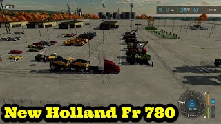 Farming simulator 22  Fs22  unloading New Holland Fr 780 at port for shipping [upl. by Sumner]