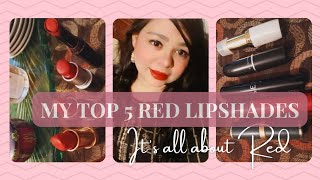 Top 5 Red lipstick shade  my most favorite Red lipstick shades viral trending redlipstick [upl. by Yasdnyl]