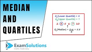 Median Quartiles and interquartile range  ExamSolutions [upl. by Ailen]