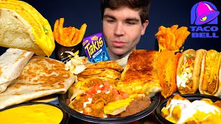 ASMR TACO BELL MUKBANG CHEESE BURRITOS CRUNCHWRAP CHALUPA NACHOS FRIES QUESADILLA  WITH CHEESE [upl. by Einafets646]