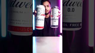 Trying alcoholic and non alcoholic beer 🍺 for the first time budweiser BudweiserIndia [upl. by Nylram]