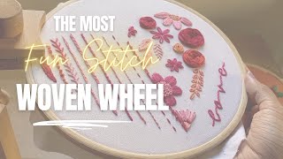 Flower Woven Wheel Stitch  Flower Embroidery Tutorial  Embroidery Stich No12  Knot Your Type [upl. by Esinert]