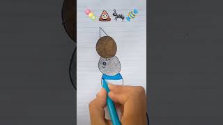 Menggambar sesuai emoji di 🍡💩🐜🍬 drawing shortvideo subscribe [upl. by Enilatan]