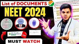 List of documents required for NEET2024 application form filing✅NEET2024 RegistrationneetNTA NEET [upl. by Pheni]