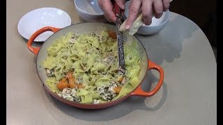 Pappardelle Pesto Pasta Rotisserie Chicken Dinner Le Creuset [upl. by Nagiem775]