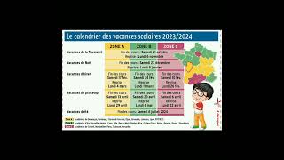 Calendrier des vacances scolaires 20232024 en France [upl. by Eastlake756]