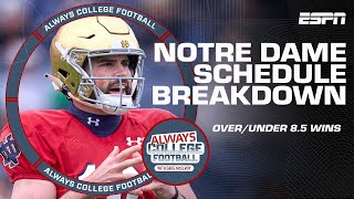 OverUnder 85 wins for Notre Dame 🧐 Greg McElroys schedule breakdown 🏈  Always College Football [upl. by Atnuahsal]