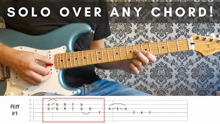 5 Awesome BLUES LICKS that work with any chord [upl. by Idorb888]