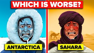 Antarctica vs Sahara  Could You Survive 1 Year In Extreme Temperatures [upl. by Kitarp801]