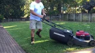 Honda Self Propelled Lawn Mowing Bagging Leaves Pittwater Mowing Australia [upl. by Cathy707]