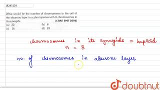 What would be the number of chromosomes in the cell of the aleurone layer in a plant species with [upl. by Attayek]