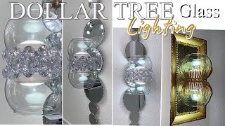 NEW DOLLAR TREE Glass WALL SCONCES DIY Home Lighting IDEA [upl. by Dett]