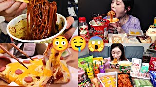 The BEST Korean Convenience Store MUKBANG EVER 😱🤤🍜🍗🌭🍘🍕🧀 [upl. by Drabeck]