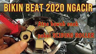 UPGRADE performa BEAT 2020  GENIO  ganti roller dr pulley  sliding roller [upl. by Waldman989]