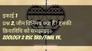 Jeen vinimay Kya Hain Iski Kriya Vidhi ko samjhaie Zoology 2 Bsc 3rdFinal Yr DK PAIKARA [upl. by Jacquenette]