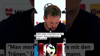 Nach dem Ausscheiden bei der EM Julian Nagelsmann kämpft mit den Tränen euro2024 nagelsmann dfb [upl. by Lawtun]