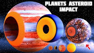 Planets asteroid impact Size Comparison in the Solar System☄️🌎🔥 [upl. by Sumner]