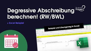 Degressive Abschreibung berechnen  Beispiel mit Formel und Excel Rechnungswesen Abschreibung [upl. by Revolc606]