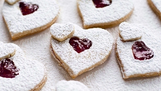 Spiced Linzer Heart Cookies  Truffles and Trends [upl. by Kenti]