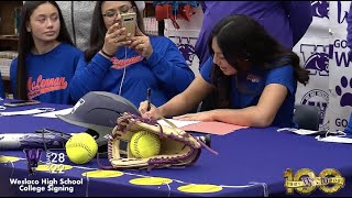 1282022 Katia Reyes signs to play softball for McLennan Junior College in Waco Texas [upl. by Lemahs]