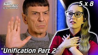 🖖Star Trek The Next Generation 5x8 Unification Part 2 REACTION [upl. by Halladba104]