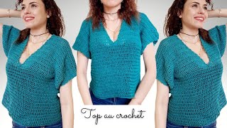 Comment faire un Top au crochet 🧶 Blouse Ana modèle femme 💫 FACILE Tuto pull Hobbii Cotton king [upl. by Atiuqer555]