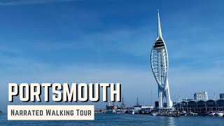 PORTSMOUTH  4K Narrated Walking Tour  Lets Walk 2021 [upl. by Mclain]