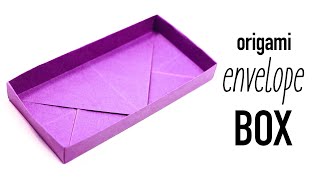 Origami Shallow Rectangular Box Tutorial  DIY  Paper Kawaii [upl. by Idarb]